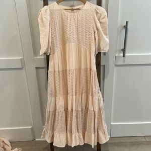 Morgan Eyelet Maxi Dress in Blush Pink